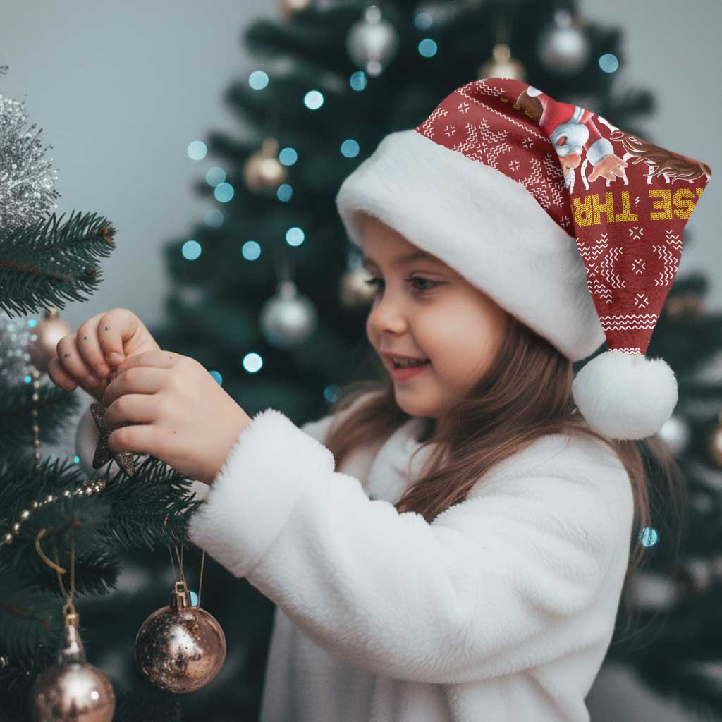 Horse Through The Snow Christmas Design Christmas Santa Hat Xmas Holiday Patterns - Wonder Print Shop