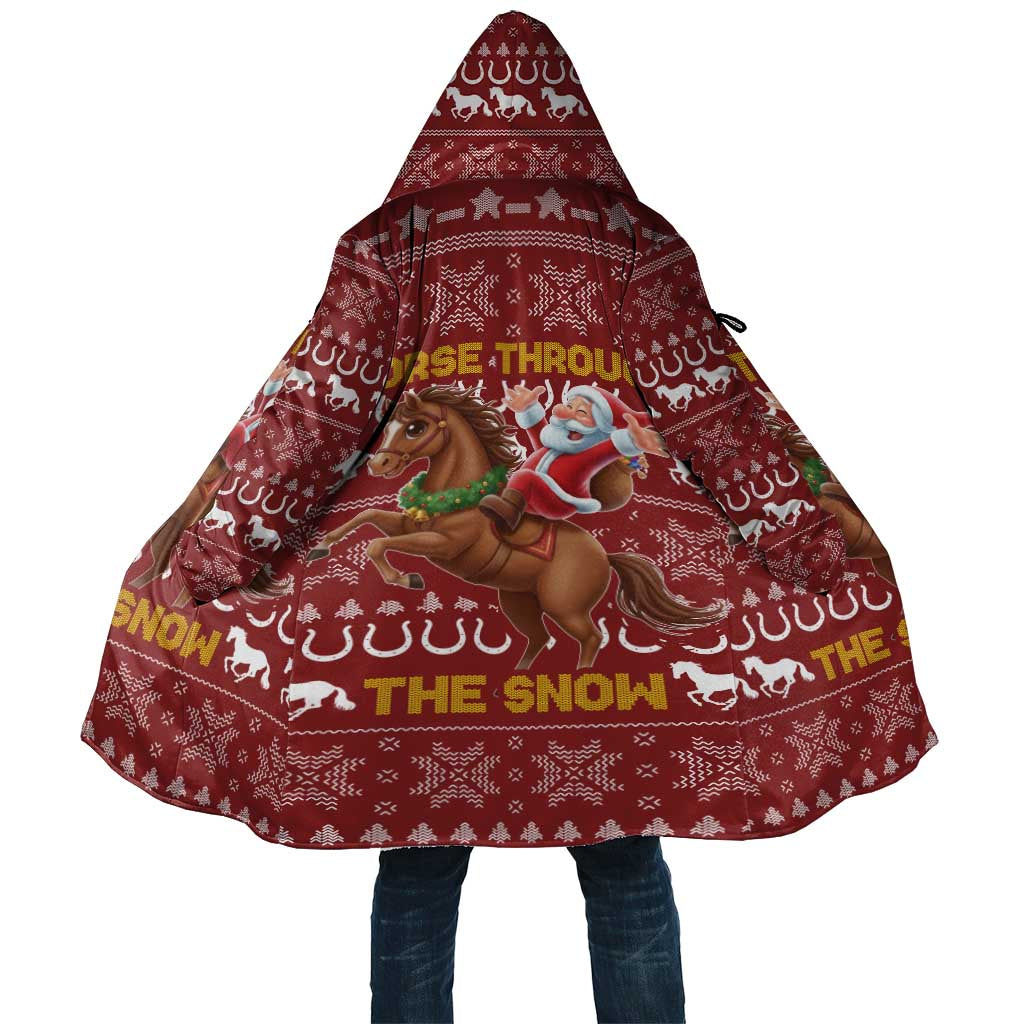 Horse Through The Snow Christmas Design Cloak Xmas Holiday Patterns - Wonder Print Shop