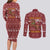Horse Through The Snow Christmas Design Couples Matching Long Sleeve Bodycon Dress and Long Sleeve Button Shirt Xmas Holiday Patterns - Wonder Print Shop
