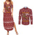 Horse Through The Snow Christmas Design Couples Matching Summer Maxi Dress and Long Sleeve Button Shirt Xmas Holiday Patterns - Wonder Print Shop