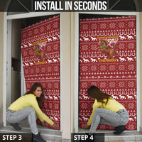 Horse Through The Snow Christmas Design Door Cover Xmas Holiday Patterns - Wonder Print Shop