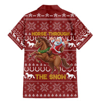 Horse Through The Snow Christmas Design Family Matching Mermaid Dress and Hawaiian Shirt Xmas Holiday Patterns - Wonder Print Shop