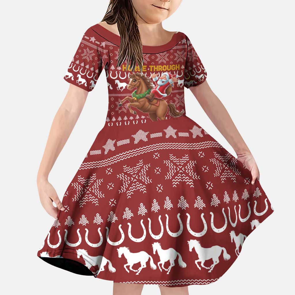 Horse Through The Snow Christmas Design Family Matching Puletasi and Hawaiian Shirt Xmas Holiday Patterns - Wonder Print Shop