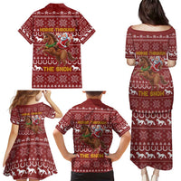Horse Through The Snow Christmas Design Family Matching Puletasi and Hawaiian Shirt Xmas Holiday Patterns - Wonder Print Shop