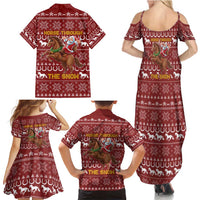 Horse Through The Snow Christmas Design Family Matching Summer Maxi Dress and Hawaiian Shirt Xmas Holiday Patterns - Wonder Print Shop
