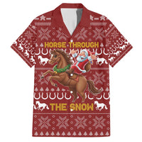Horse Through The Snow Christmas Design Family Matching Summer Maxi Dress and Hawaiian Shirt Xmas Holiday Patterns - Wonder Print Shop