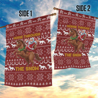 Horse Through The Snow Christmas Design Garden Flag Xmas Holiday Patterns - Wonder Print Shop