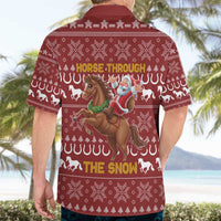 Horse Through The Snow Christmas Design Hawaiian Shirt Xmas Holiday Patterns - Wonder Print Shop