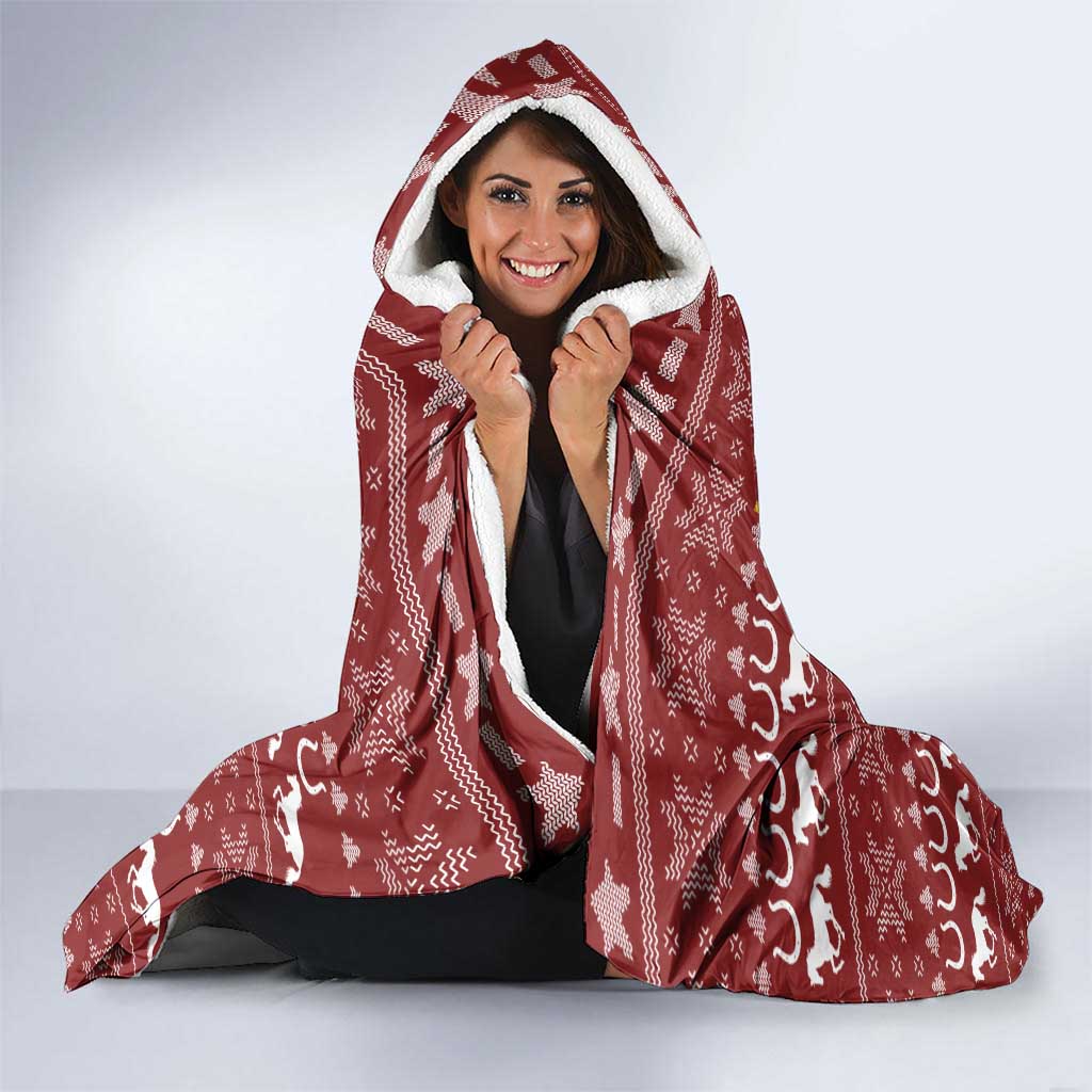 Horse Through The Snow Christmas Design Hooded Blanket Xmas Holiday Patterns - Wonder Print Shop