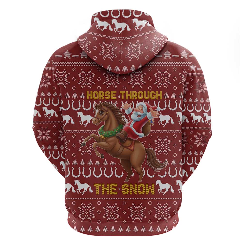 Horse Through The Snow Christmas Design Hoodie Xmas Holiday Patterns - Wonder Print Shop