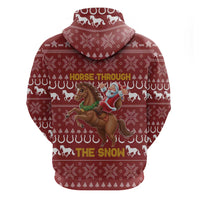 Horse Through The Snow Christmas Design Hoodie Xmas Holiday Patterns - Wonder Print Shop