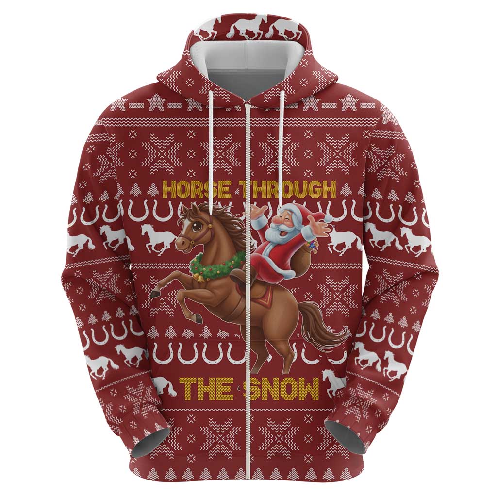 Horse Through The Snow Christmas Design Hoodie Xmas Holiday Patterns - Wonder Print Shop