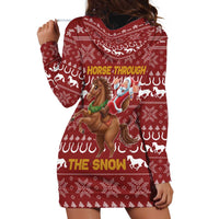 Horse Through The Snow Christmas Design Hoodie Dress Xmas Holiday Patterns - Wonder Print Shop