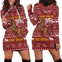 Horse Through The Snow Christmas Design Hoodie Dress Xmas Holiday Patterns - Wonder Print Shop