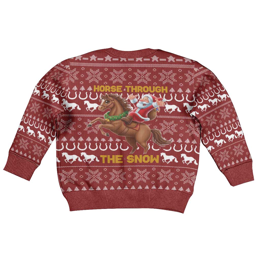 Horse Through The Snow Christmas Design Kid Ugly Christmas Sweater Xmas Holiday Patterns - Wonder Print Shop