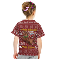 Horse Through The Snow Christmas Design Kid T Shirt Xmas Holiday Patterns - Wonder Print Shop