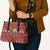 Horse Through The Snow Christmas Design Leather Bag Xmas Holiday Patterns - Wonder Print Shop