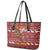 Horse Through The Snow Christmas Design Leather Tote Bag Xmas Holiday Patterns - Wonder Print Shop
