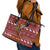 Horse Through The Snow Christmas Design Leather Tote Bag Xmas Holiday Patterns - Wonder Print Shop