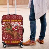 Horse Through The Snow Christmas Design Luggage Cover Xmas Holiday Patterns - Wonder Print Shop