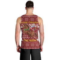 Horse Through The Snow Christmas Design Men Tank Top Xmas Holiday Patterns - Wonder Print Shop