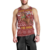 Horse Through The Snow Christmas Design Men Tank Top Xmas Holiday Patterns - Wonder Print Shop