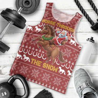 Horse Through The Snow Christmas Design Men Tank Top Xmas Holiday Patterns - Wonder Print Shop