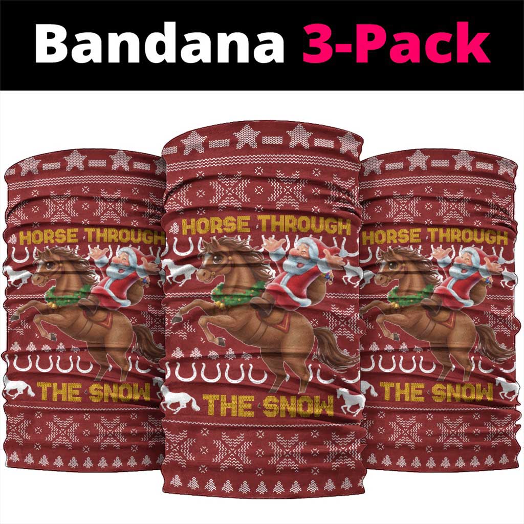 Horse Through The Snow Christmas Design Neck Gaiter Xmas Holiday Patterns - Wonder Print Shop