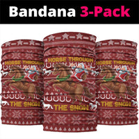 Horse Through The Snow Christmas Design Neck Gaiter Xmas Holiday Patterns - Wonder Print Shop