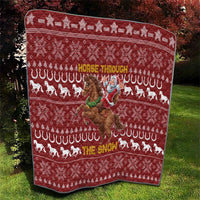 Horse Through The Snow Christmas Design Quilt Xmas Holiday Patterns - Wonder Print Shop