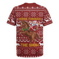 Horse Through The Snow Christmas Design Rugby Jersey Xmas Holiday Patterns - Wonder Print Shop