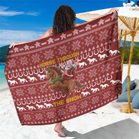 Horse Through The Snow Christmas Design Sarong Xmas Holiday Patterns - Wonder Print Shop