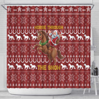Horse Through The Snow Christmas Design Shower Curtain Xmas Holiday Patterns - Wonder Print Shop