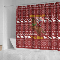 Horse Through The Snow Christmas Design Shower Curtain Xmas Holiday Patterns - Wonder Print Shop