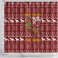 Horse Through The Snow Christmas Design Shower Curtain Xmas Holiday Patterns - Wonder Print Shop