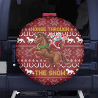 Horse Through The Snow Christmas Design Spare Tire Cover Xmas Holiday Patterns - Wonder Print Shop
