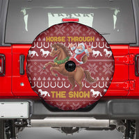 Horse Through The Snow Christmas Design Spare Tire Cover Xmas Holiday Patterns - Wonder Print Shop