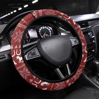 Horse Through The Snow Christmas Design Steering Wheel Cover Xmas Holiday Patterns - Wonder Print Shop