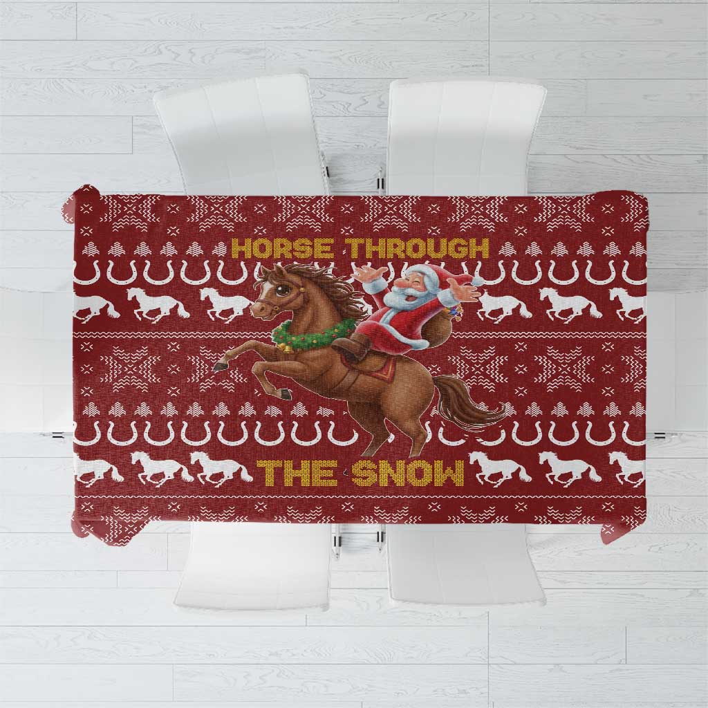 Horse Through The Snow Christmas Design Tablecloth Xmas Holiday Patterns - Wonder Print Shop