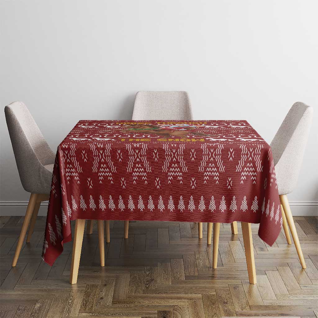 Horse Through The Snow Christmas Design Tablecloth Xmas Holiday Patterns - Wonder Print Shop