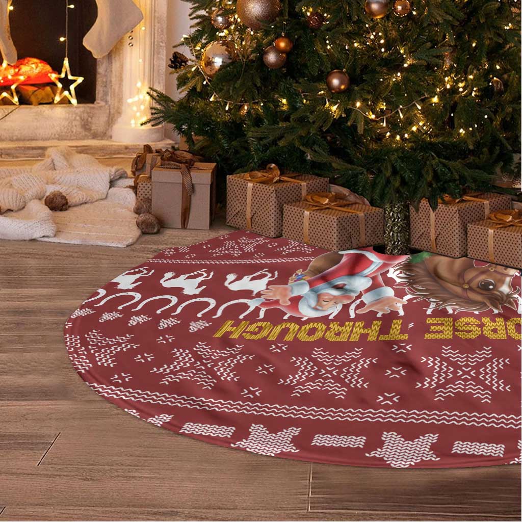 Horse Through The Snow Christmas Design Tree Skirt Xmas Holiday Patterns - Wonder Print Shop