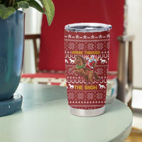 Horse Through The Snow Christmas Design Tumbler Cup Xmas Holiday Patterns - Wonder Print Shop