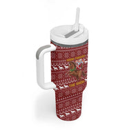 Horse Through The Snow Christmas Design Tumbler With Handle Xmas Holiday Patterns - Wonder Print Shop