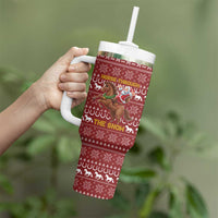 Horse Through The Snow Christmas Design Tumbler With Handle Xmas Holiday Patterns - Wonder Print Shop