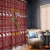 Horse Through The Snow Christmas Design Window Curtain Xmas Holiday Patterns - Wonder Print Shop