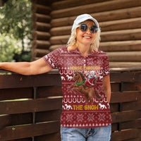 Horse Through The Snow Christmas Design Women Polo Shirt Xmas Holiday Patterns - Wonder Print Shop