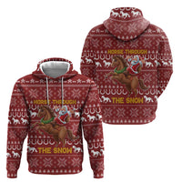 Horse Through The Snow Christmas Design Zip Hoodie Xmas Holiday Patterns - Wonder Print Shop