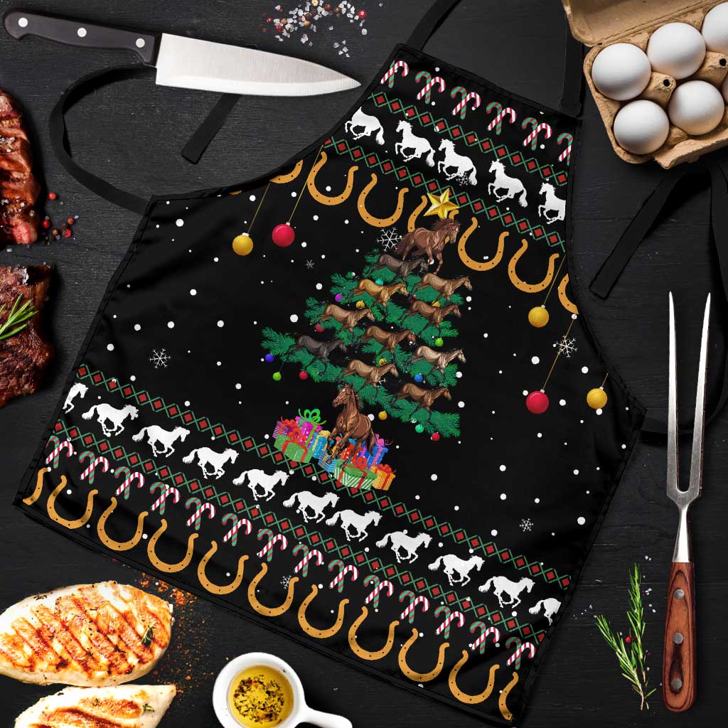 Horse Christmas Tree Christmas Design Apron Xmas Holiday Patterns - Wonder Print Shop