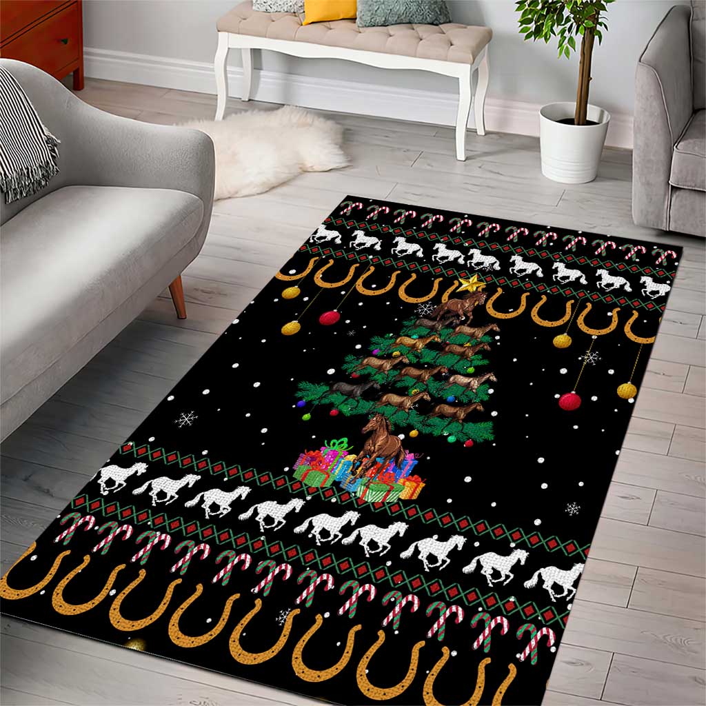 Horse Christmas Tree Christmas Design Area Rug Xmas Holiday Patterns - Wonder Print Shop