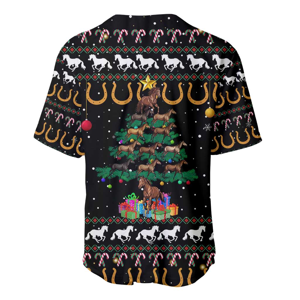 Horse Christmas Tree Christmas Design Baseball Jersey Xmas Holiday Patterns - Wonder Print Shop